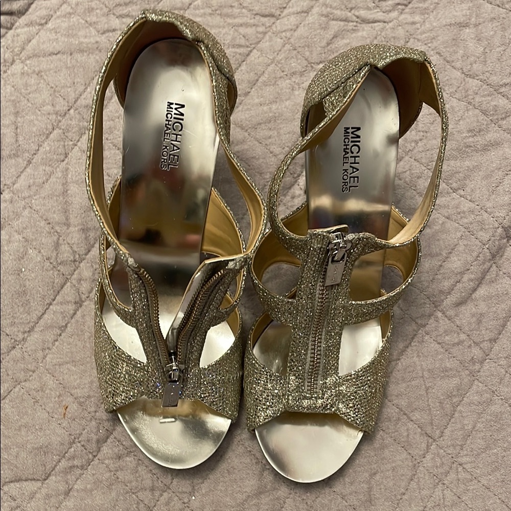 Michael Kors Silver Women's Shoes- stylish shoes worn once